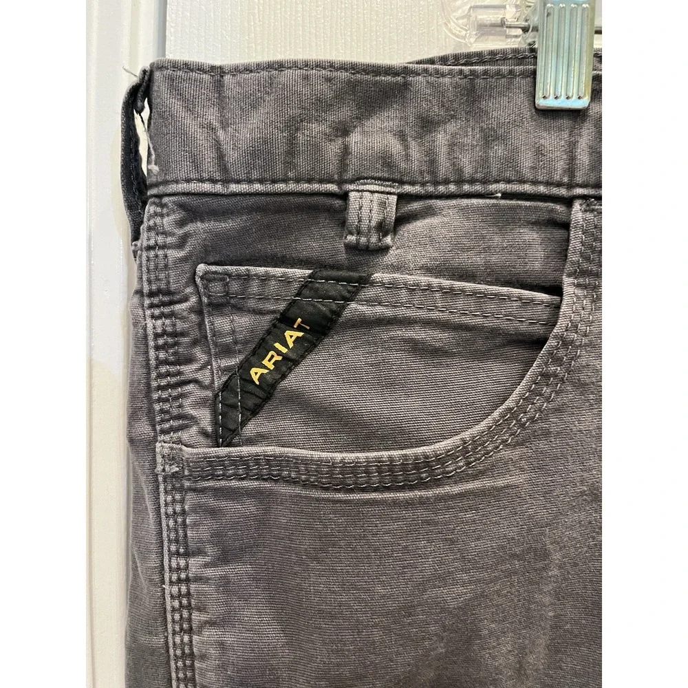 Ariat Rebar M4 Pants Mens 50x32 Gray Relaxed Straight Canvas Carpenter Workwear